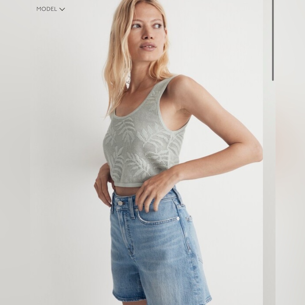 Madewell Palm-Stitch Crop Sweater Tank